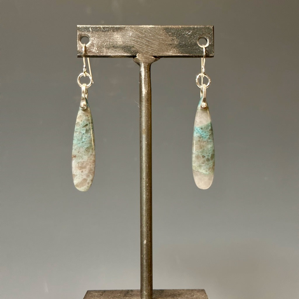 .925 CHRYSOCOLLA PINDROP EARRINGS BR226