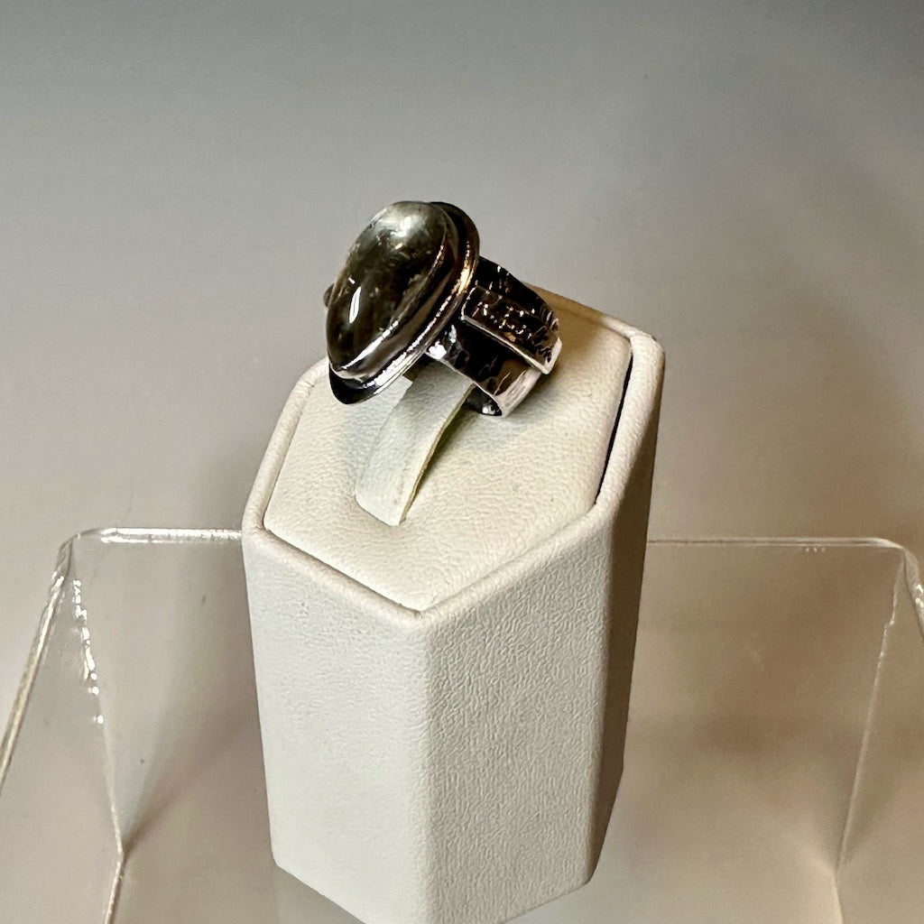 .925 TEADROP PRASIOLITE RING BR232