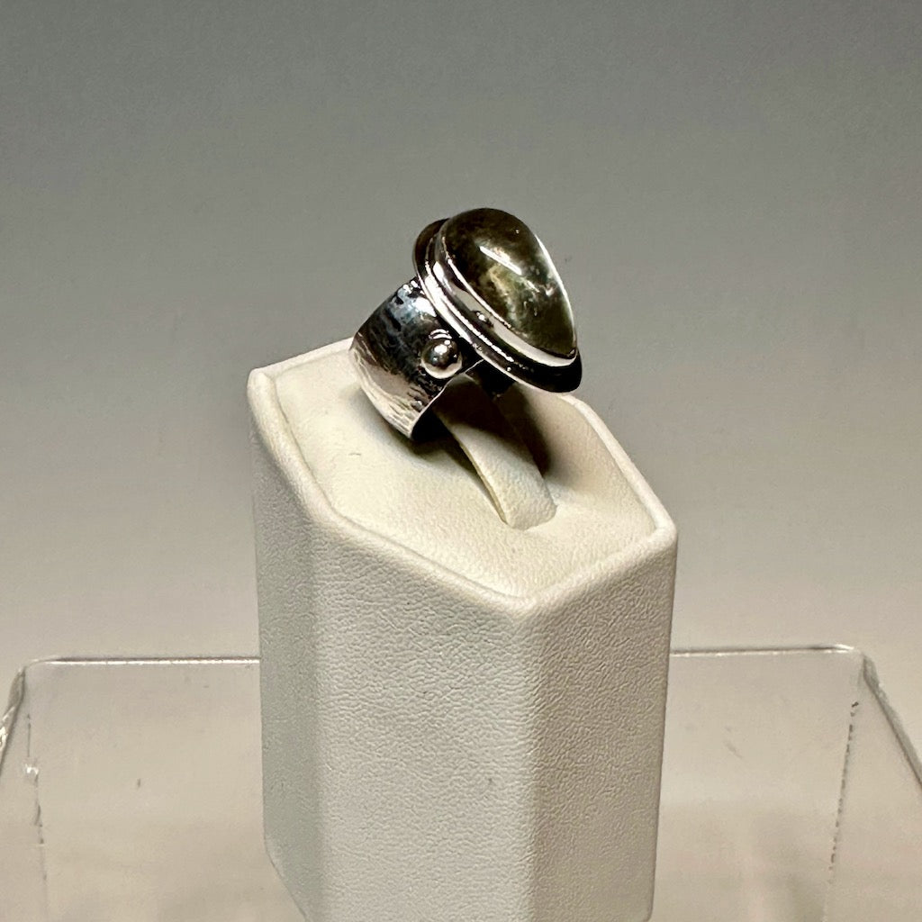 .925 TEADROP PRASIOLITE RING BR232