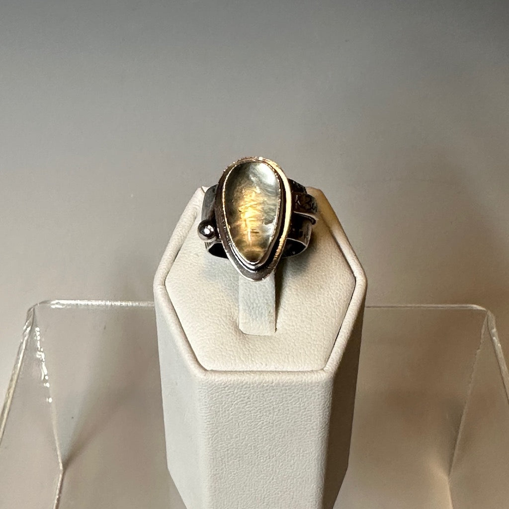 .925 TEADROP PRASIOLITE RING BR232