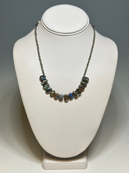 .925 LABRADORITE BRIOLETTE NECKLACE  BR267