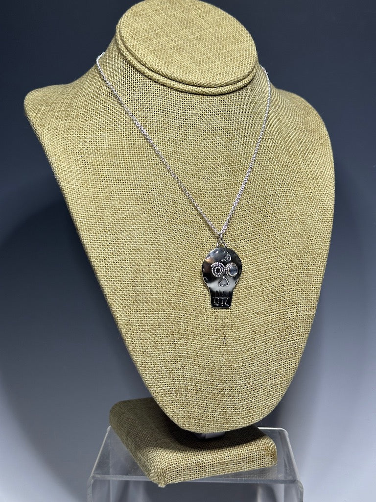 .925 SUGAR SKULL STAR W/LABRADORITE PENDANT NECKLACE BR375