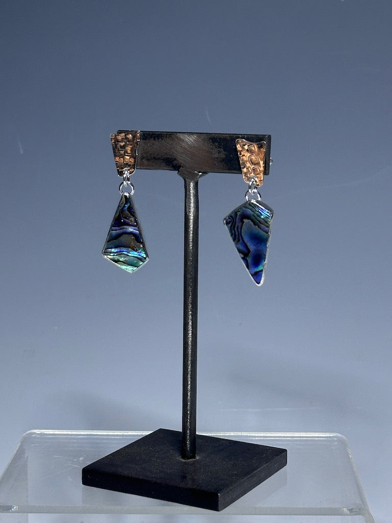 .925 ABALONE REVERSE EARRINGS BR376