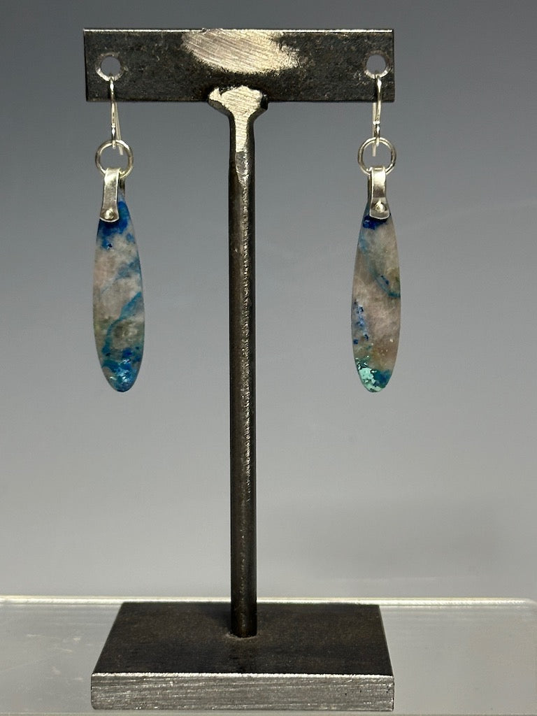 .925 CHRYSOCOLLA PINDROP EARRINGS BR380