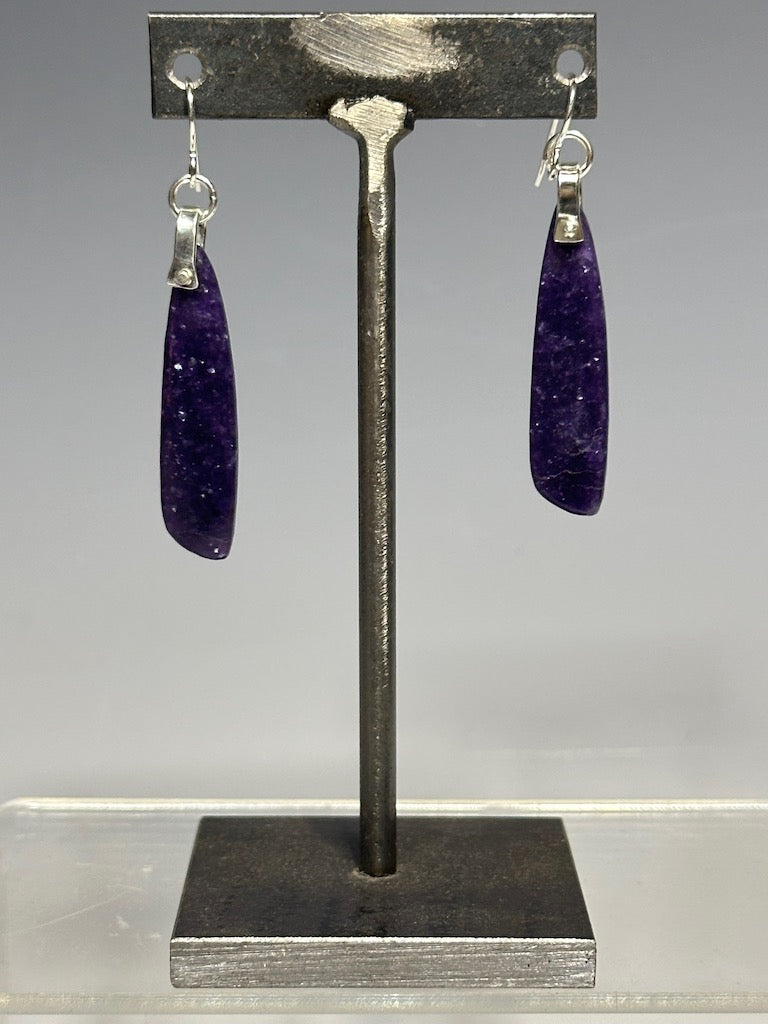 .925 LEPIDOLITE PINDROP EARRINGS BR381