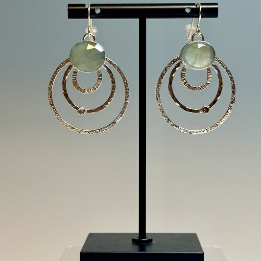 .925 COAXAL AQUAMARIEN EARRINGS ON FRENCH HOOK BR421