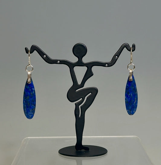 .925 PIN DROP EARRINGS WITH LAPIS BR453