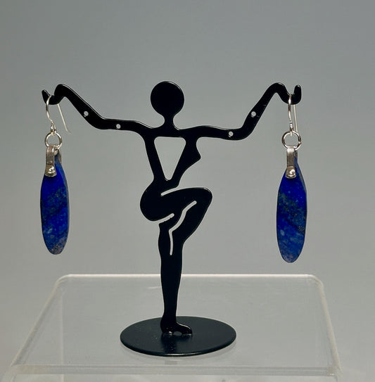 .925 PIN DROP EARRINGS WITH LAPIS BR454