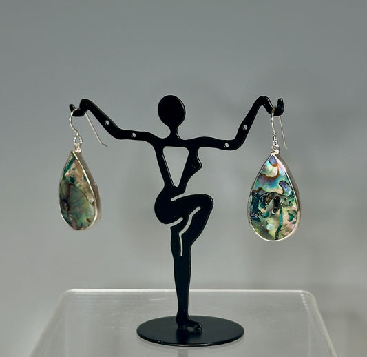 .925 ABALONE TEARDROP EARRINGS BR467