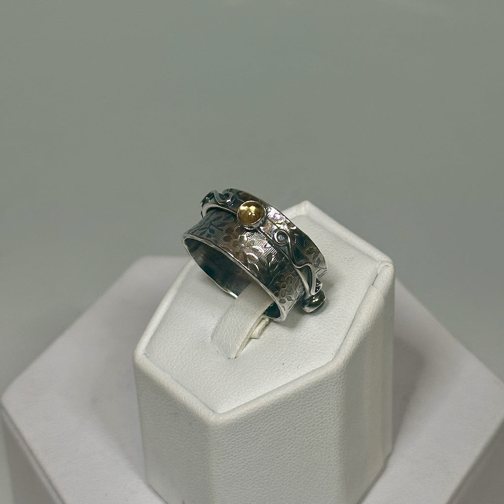 .925 LITTLE TWIDDLE RING #1 WITH AMETHYST, CITRINE, BLUE QUARTZ BR489