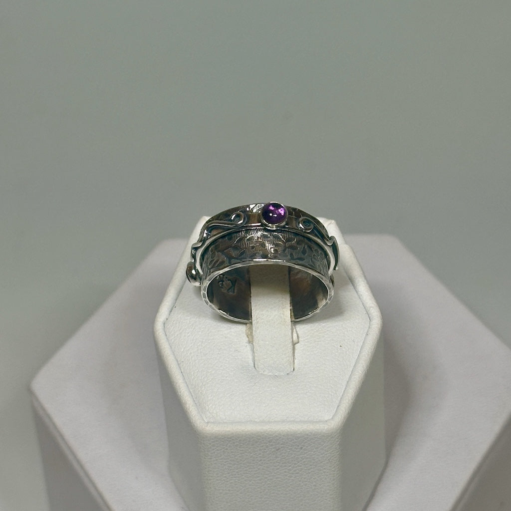 .925 LITTLE TWIDDLE RING #1 WITH AMETHYST, CITRINE, BLUE QUARTZ BR489