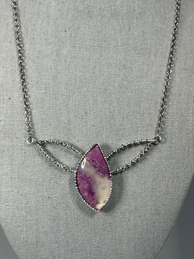 .925 JOVIE CHOKER WITH PINK MOSS AGATE BR505