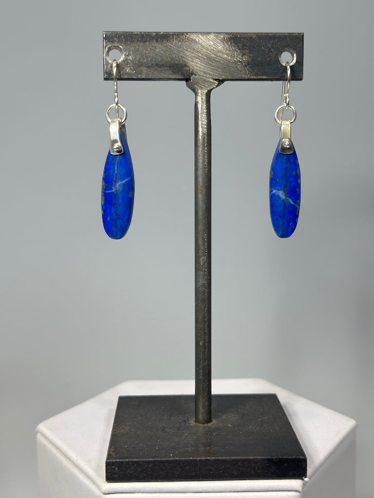 .925 PIN DROP EARRINGS WITH LAPIS BR516