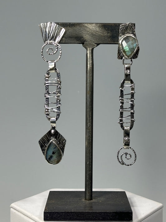 .925 VALERIAN DREAMS LABRADORITE EARRINGS ON POST BR545