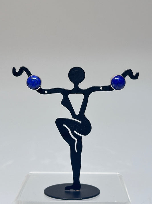 .925/.999 10MM LAPIS STUD EARRINGS BR557