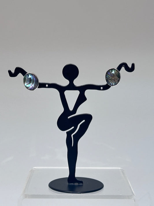 .925/.999 10MM X 12MM OVAL ABALONE DOUBLET STUD EARRINGS BR558