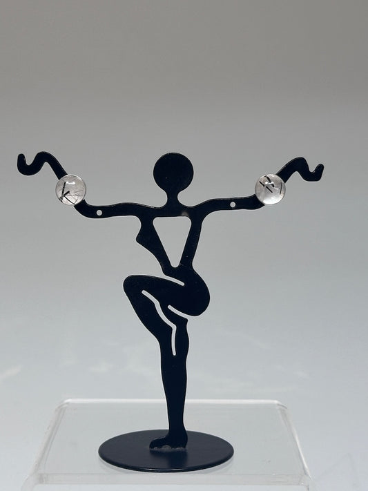 .925/.999 8MM OVAL TOURMALATED QUARTZ STUD EARRINGS BR560