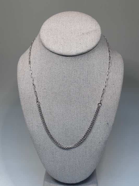 .925 OXIDIZED DOUBLE ROLO WITH FLAT OVAL CABLE CHAIN BR562