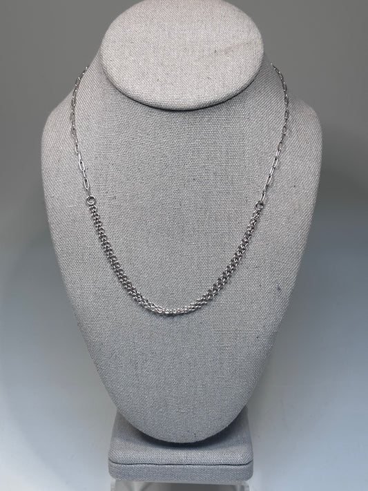 .925 OXIDIZED DOUBLE CABLE WITH FLAT OVAL CABLE CHAIN BR563