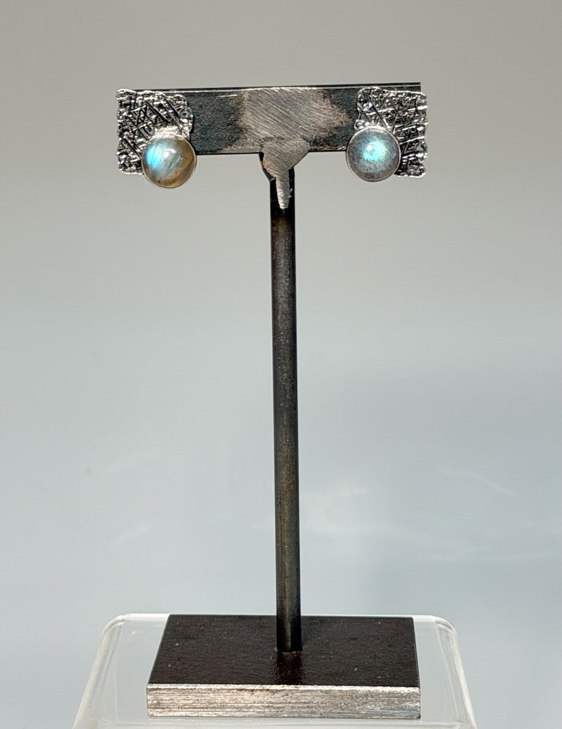 .925 LABRADORITE 10MM SQUARED STUDS BR584