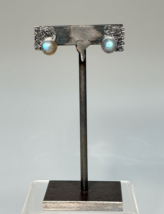 .925 LABRADORITE 10MM SQUARED STUDS BR584
