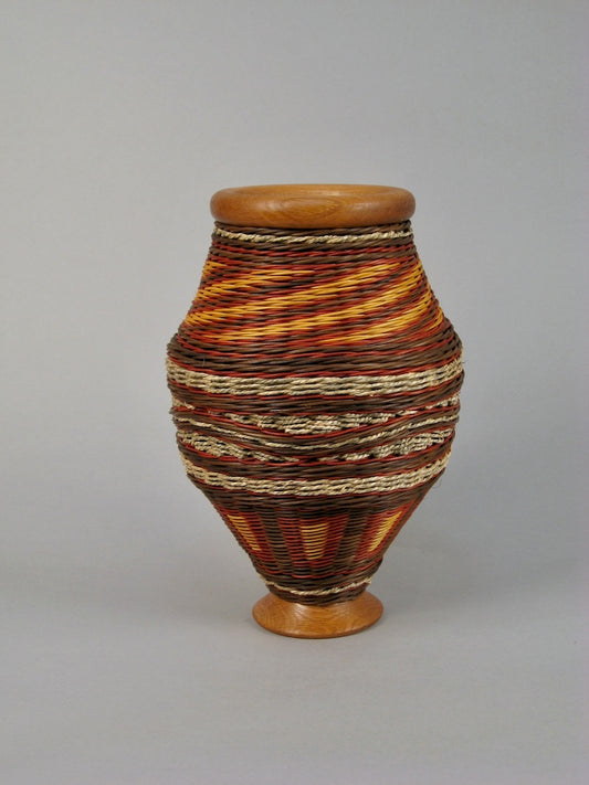 BABYLONIA WITH OAK MIXED MEDIA BASKETRY