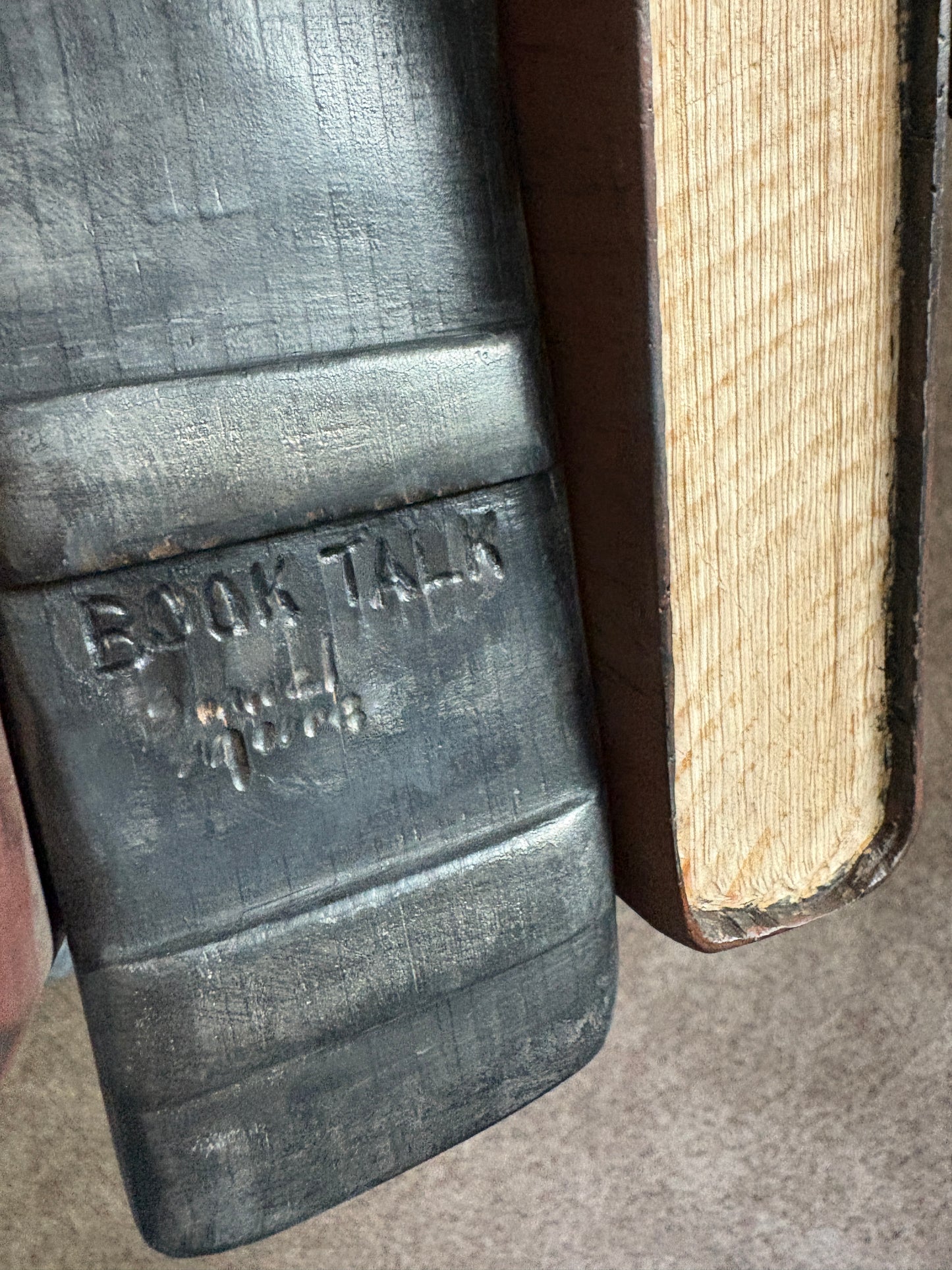 "BOOK TALK" HAND CARVED WHITE PINE SCULPTURE