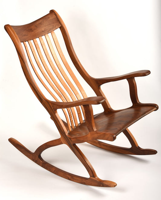 ROCKING CHAIR WITH WALNUT AND TIGER MAPLE