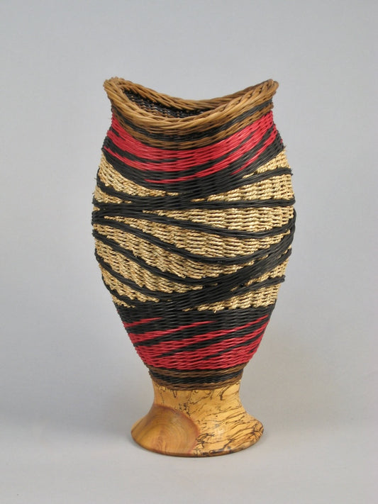 BURGUNDY HILLS MIXED MEDIA BASKETRY W/SPALTED POPLAR