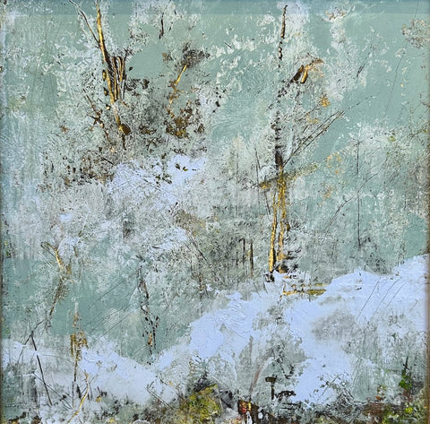 "WINTER BLUES" Original Oil and Cold Wax Painting/Framed