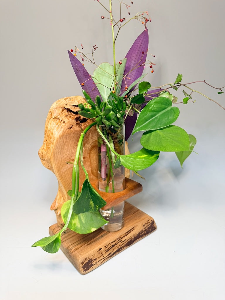 CHERRY BURL AND MAPLE 1 VASE ROOTER