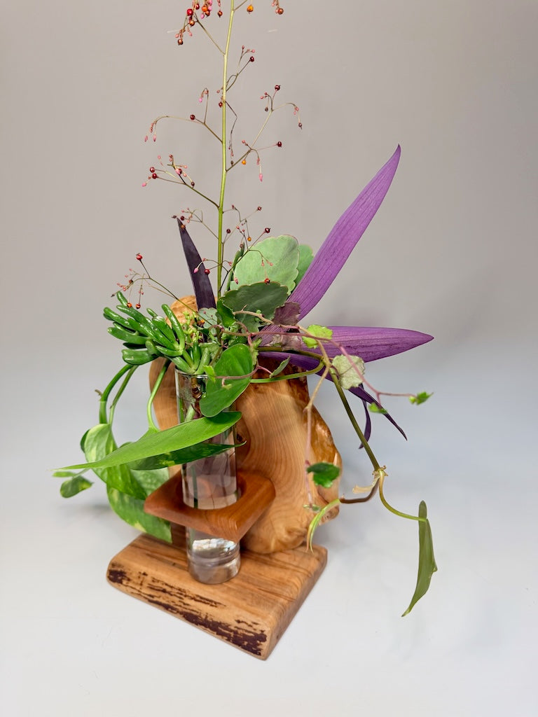 CHERRY BURL AND MAPLE 1 VASE ROOTER