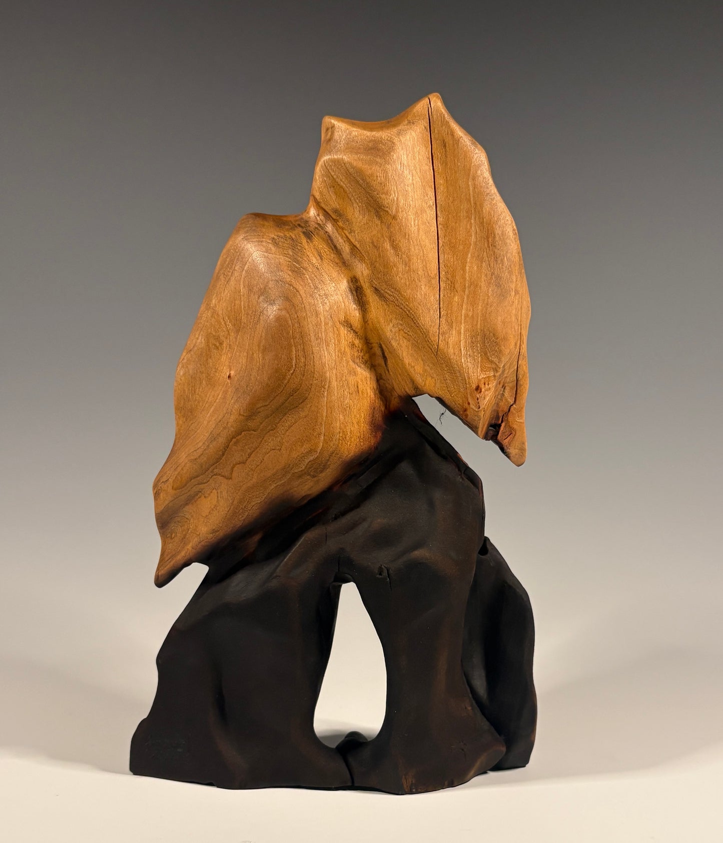 "CARPE DIEM VI" HAND CARVED WILD CHERRY SCULPTURE
