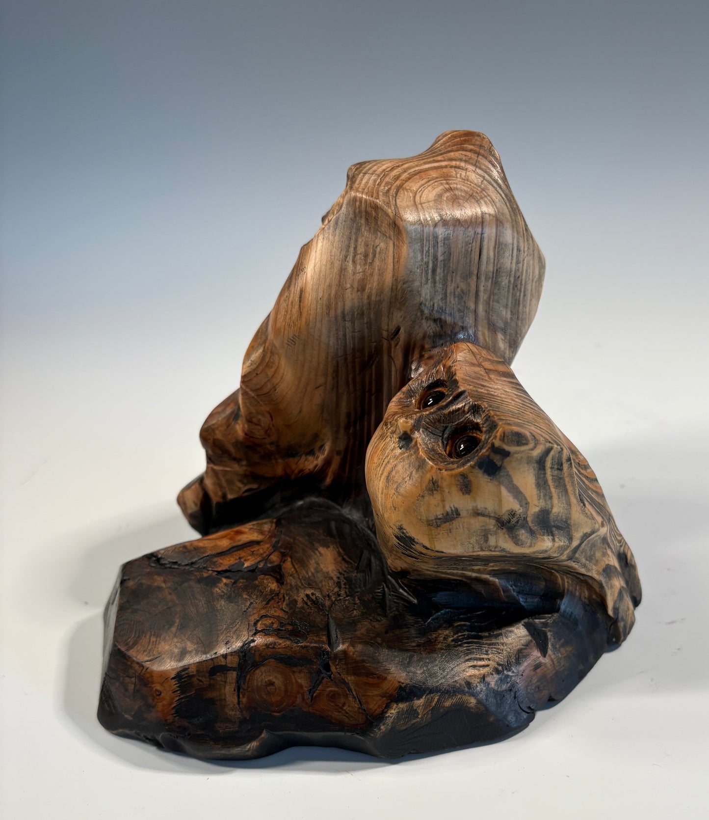 "CONTENTMENT AND WONDER" HEMLOCK, SHELLAC & WAX WOOD SCULPTURE