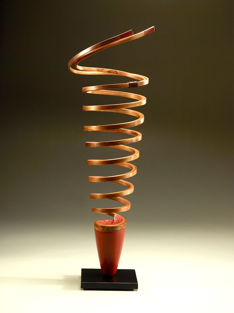 "PIROUETTE" MIXED MEDIA WOOD SCULPTURE