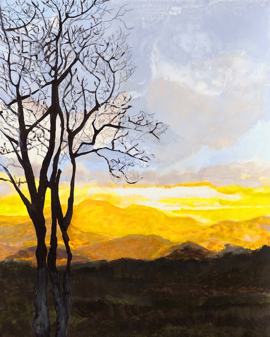 "AURORA" ORIGINAL OIL AND CHINA MARKER ON CRADLED PANEL