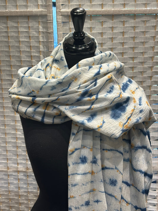 COTTON OVERSIZED SHIBORI SHAWL F317