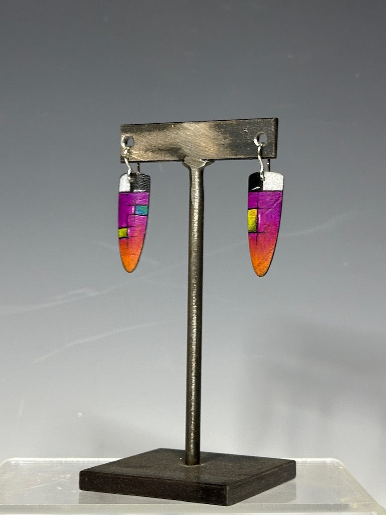 PRISMA COLOR DROP EARRINGS ON STERLING SILVER WIRE DKA229