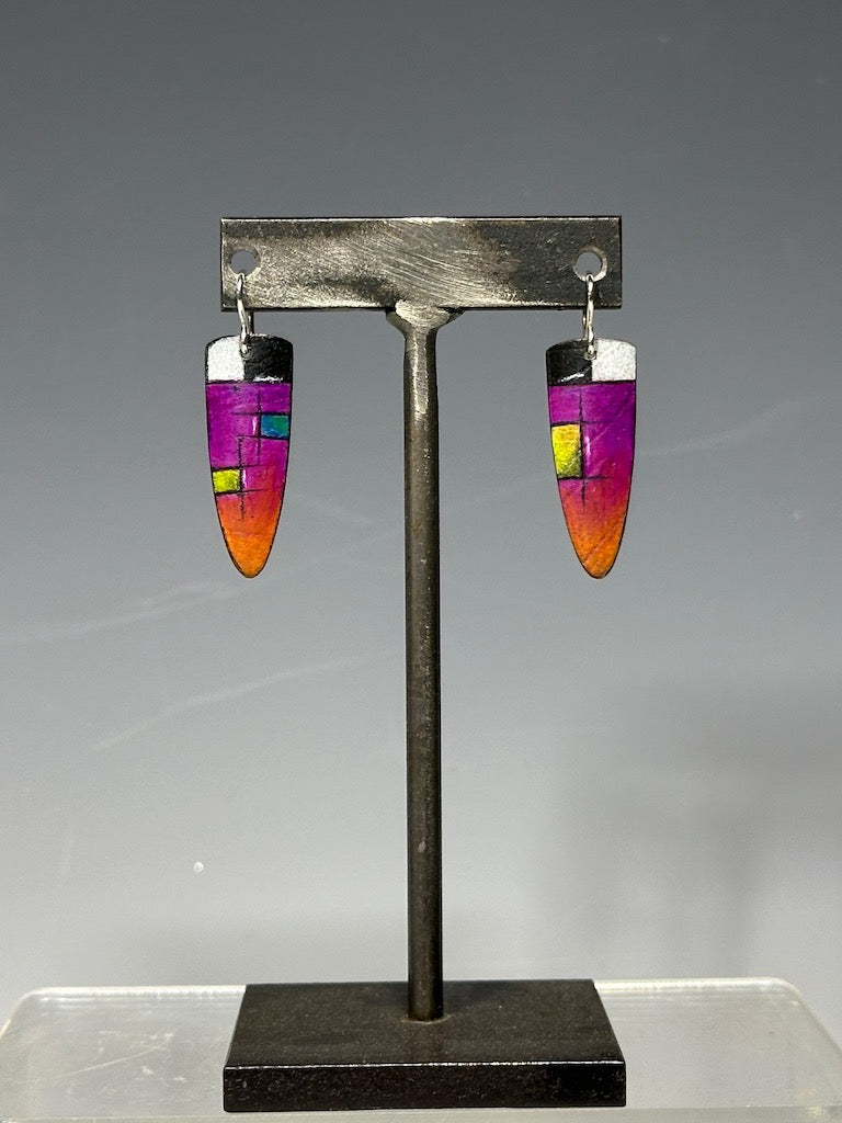 PRISMA COLOR DROP EARRINGS ON STERLING SILVER WIRE DKA229