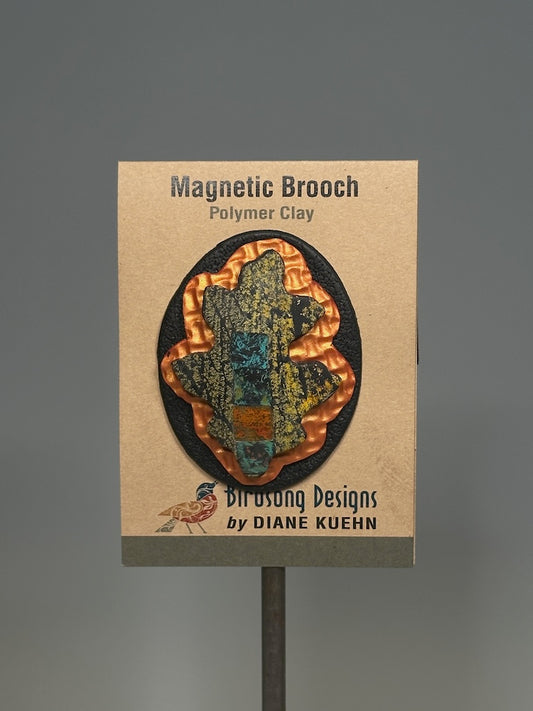 LAYERED MAGNETIC POLYMER CLAY BROOCH PCB789