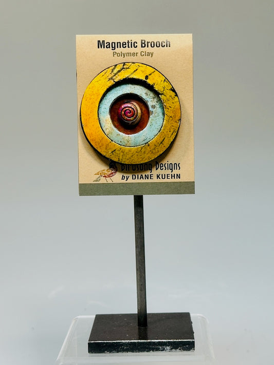 CONCENTRIC POLYMER CLAY MAGNETIC BROOCH PCB866