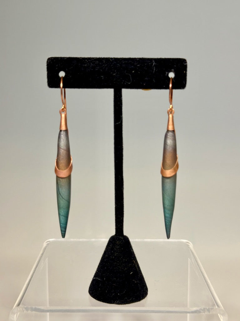 OMBRE POLYMER CLAY EARRINGS WITH COPPER FINDINGS AND EAR WIRE DKPCE725