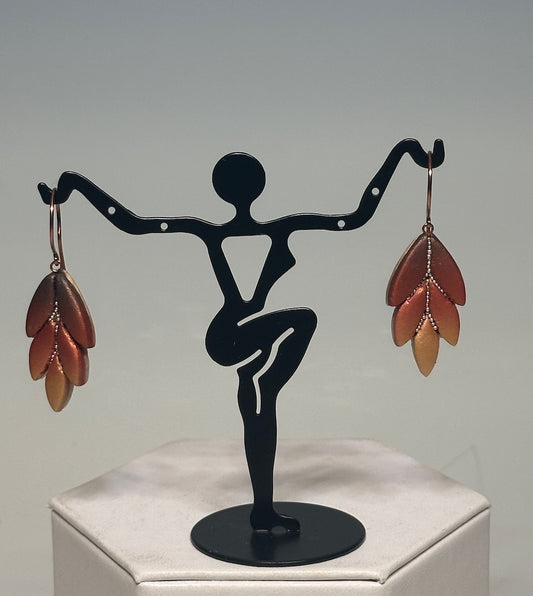 OMBRE METALLIC POLYMER CLAY LEAF EARRINGS PCE795