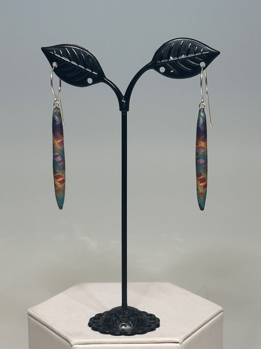 MULTI COLORED POLYMER CLAY DANGLE EARRINGS PCE800