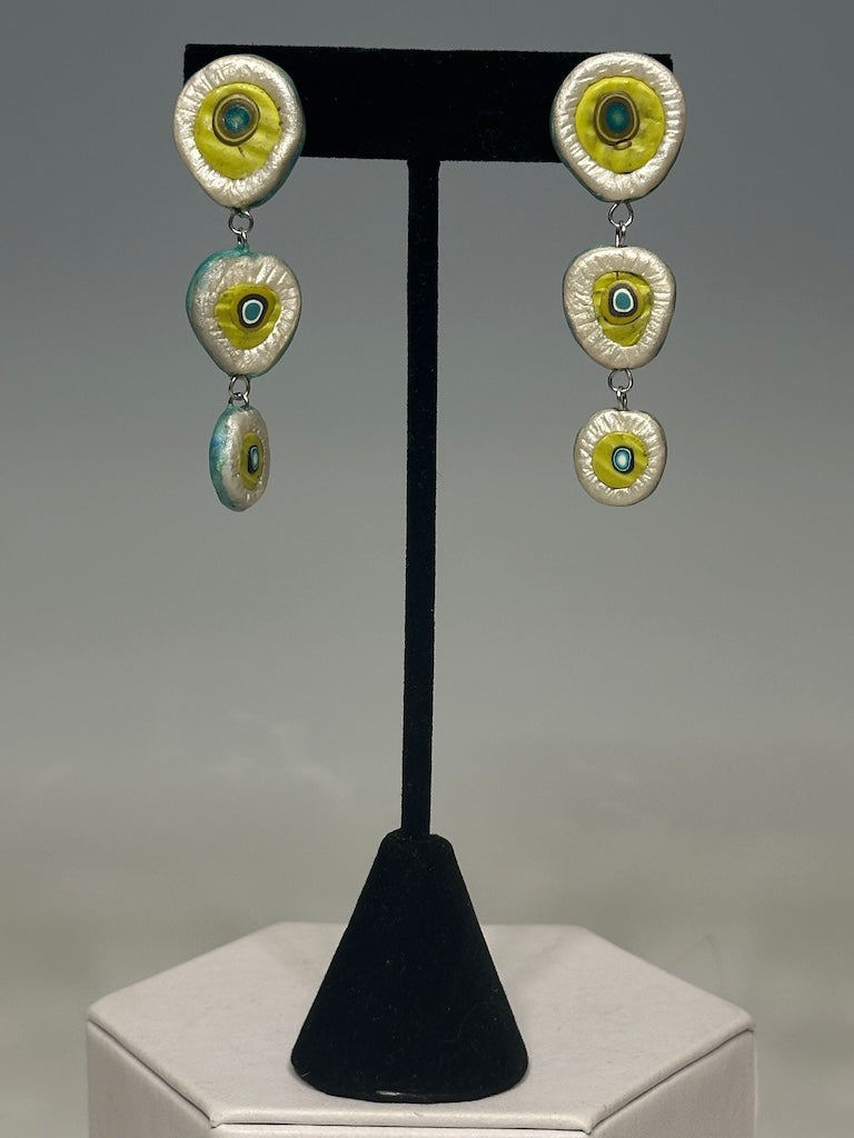 POLYMER CLAY CASCADING DROPLET EARRINGS DKPCE805