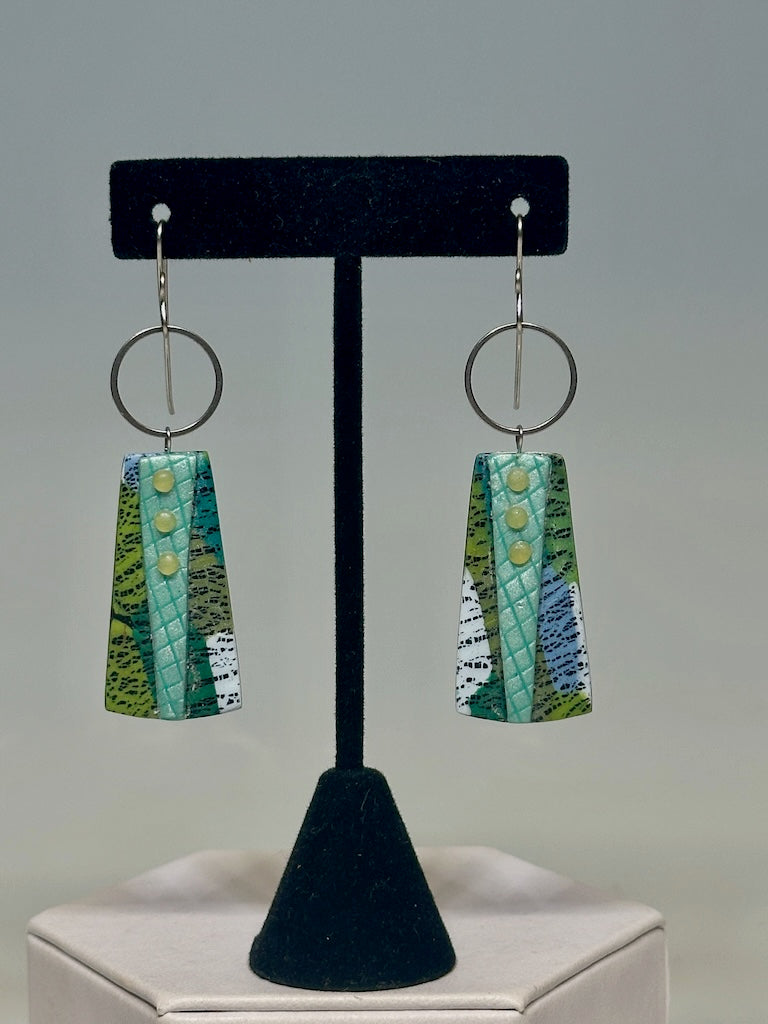 MULTI COMPONENT POLYMER CLAY DANGLE EARRINGS DKPCE808