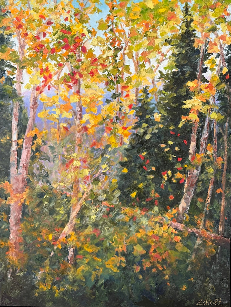 "DANCING WITH THE WIND" ORIGINAL PALETTE KNIFE OIL ON CANVAS/FRAMED