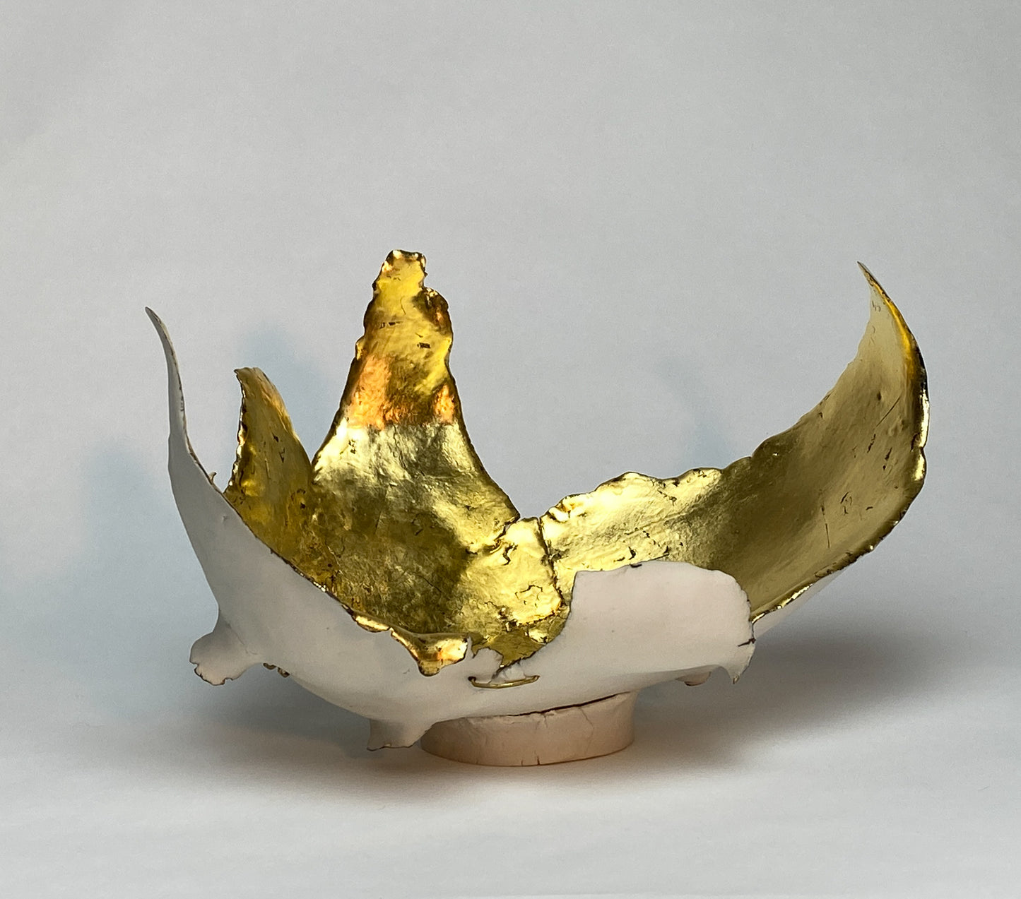 "PEACE SHEPHERD SERIES #22" PORCELAIN CERAMIC SCULPTURE WITH 23.75 KT GOLD LEAF