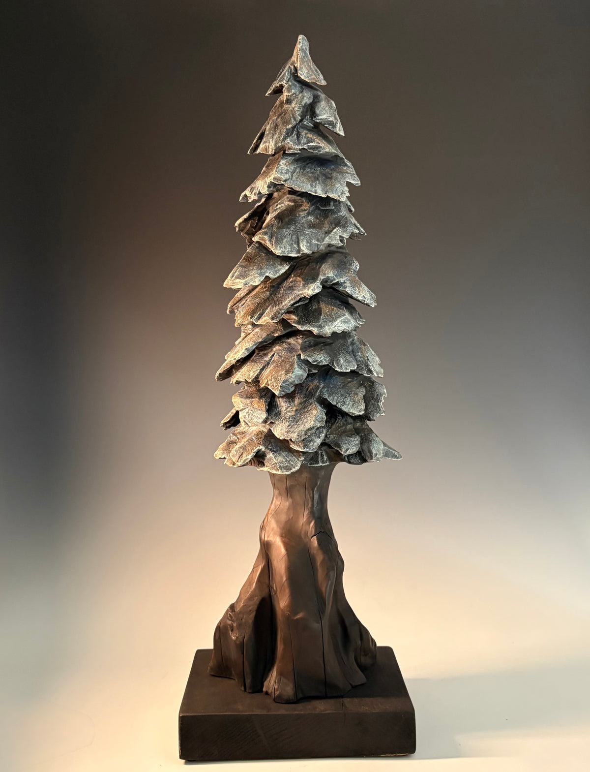 "DIGNITY AND GRACE" HAND CARVED CYPRESS AND WHITE PINE SCULPTURE WITH CHALK PAINT