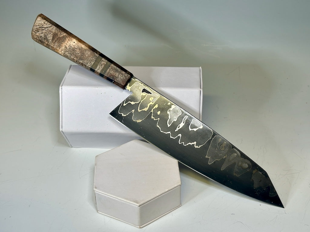 8" LAMINATED NICKEL AND STEEL CHEF KNIFE EO1493